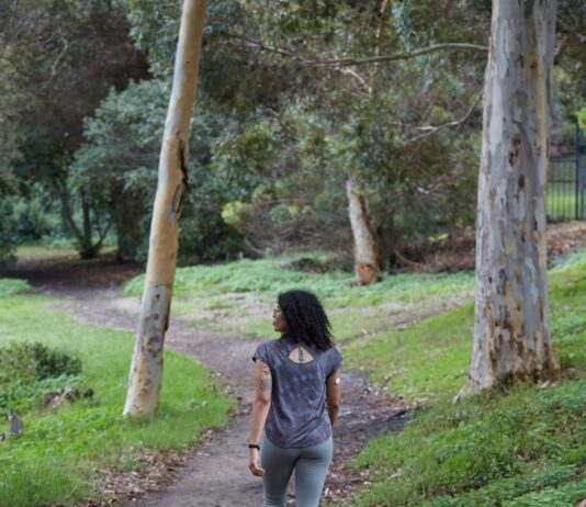 “마음도 운동이 필요해요” – 현대인이 실천할 수 있는 정신건강 새 트렌드 a woman is walking down a path in the woods